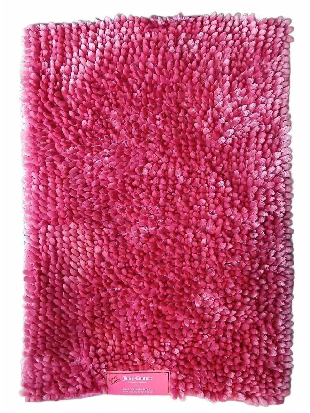 Juicy Couture Pink Luxury Chenille Plush Bath Rug 20x32 McBling Barbie Bimbocore
